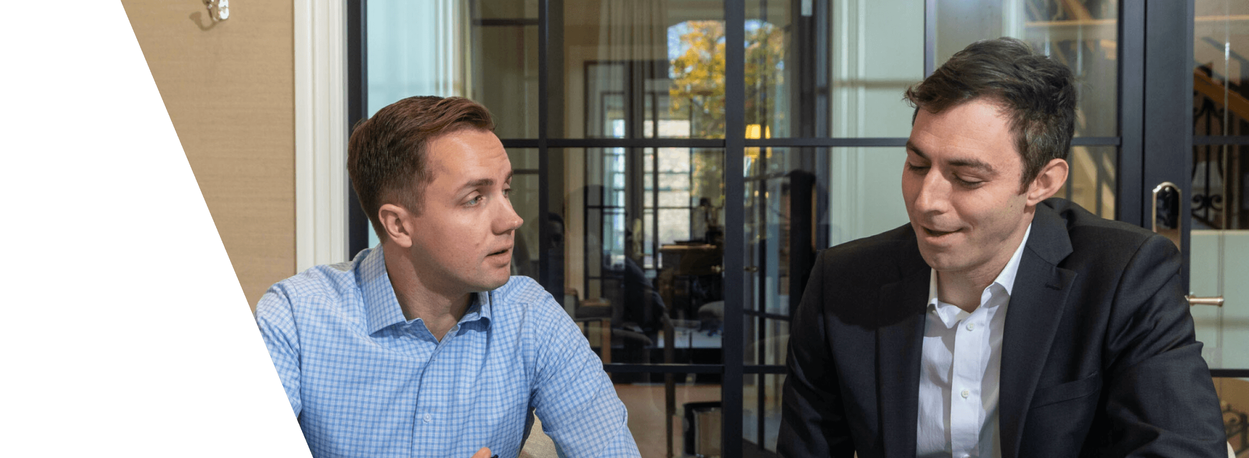 two men talking
